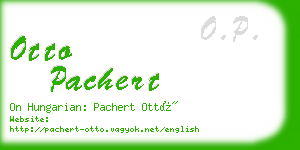 otto pachert business card